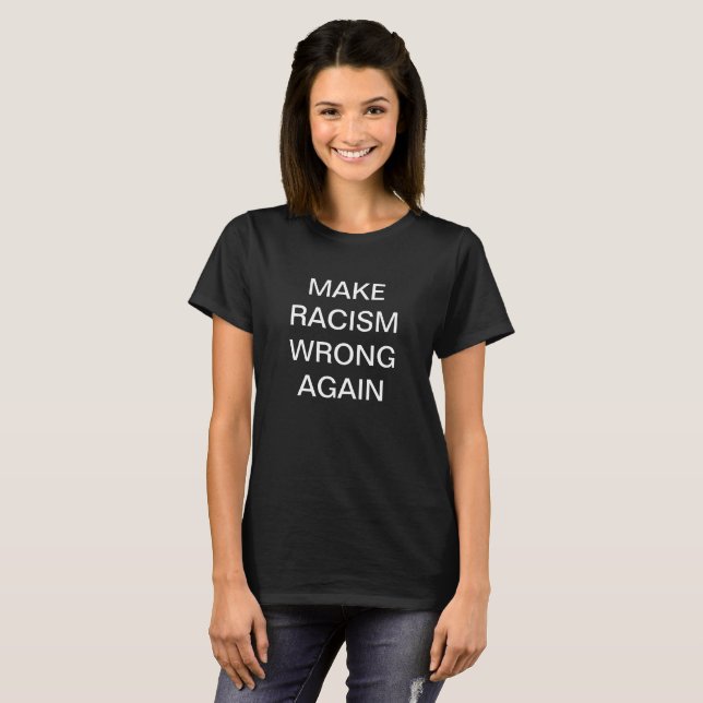 T-shirt Rendre le racisme malsain Noir un texte minimal si (Devant entier)