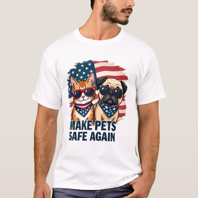 T-shirt Rendre les animaux de compagnie en sécurité Trump  (Devant)
