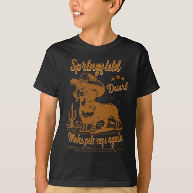 T-shirt Rendre les animaux en sécurité Cowboy Dachshund Ch (Devant)