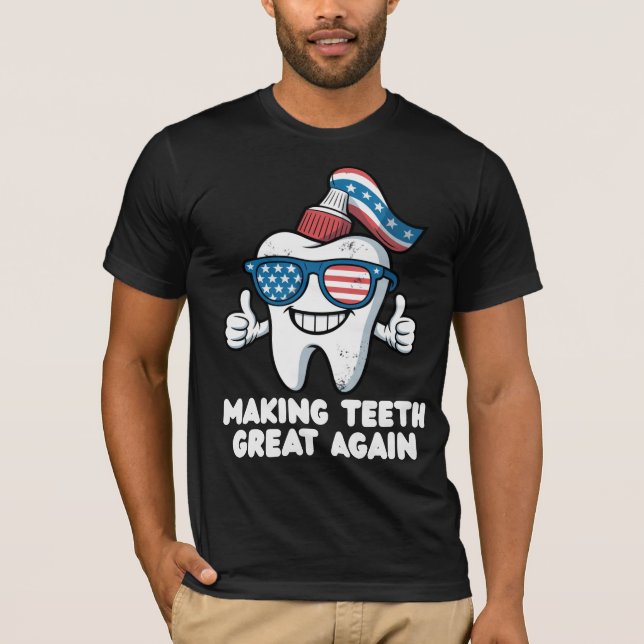 T-shirt Rendre les dents plus grandes 4 juillet Amérique (Devant)