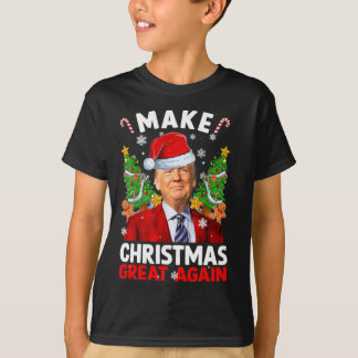 T-shirt Rendre Noël super à nouveau drôle Donald Trump San