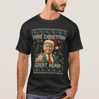 T-shirt Rendre Noël super à nouveau drôle Père Noël Trump 