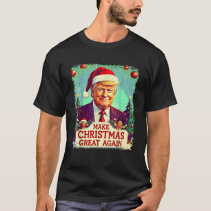 T-shirt Rendre Noël super à nouveau drôle Père Noël Trump 