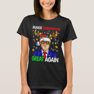 T-shirt Rendre Noël super à nouveau drôle Père Noël Trump
