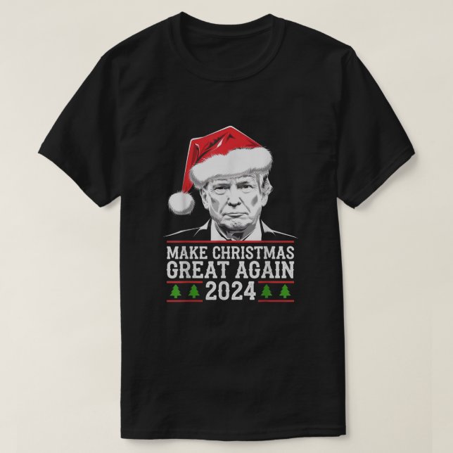 T-shirt Rendre Noël super à nouveau drôle Père Noël Trump  (Design devant)