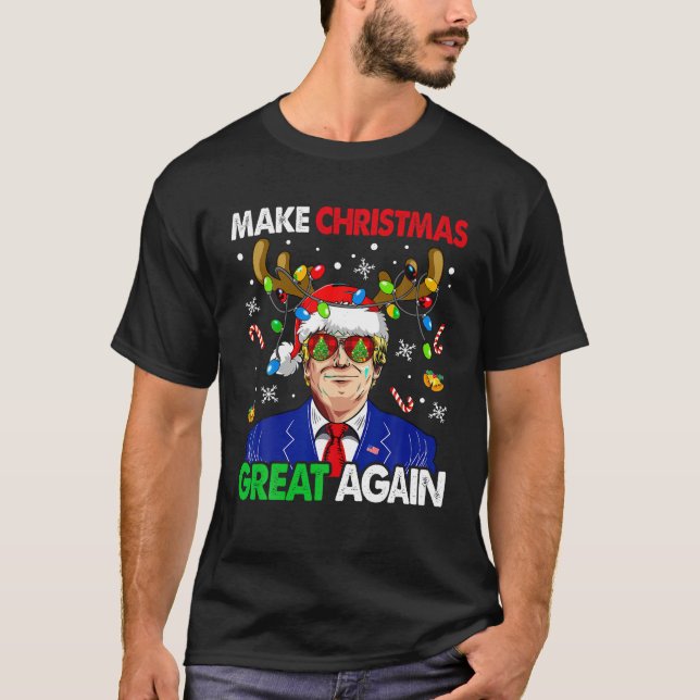 T-shirt Rendre Noël super à nouveau drôle Trump laide Chri (Devant)