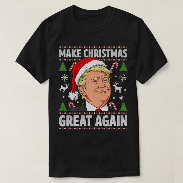 T-shirt Rendre Noël super à nouveau drôle Trump laide Chri (Design devant)