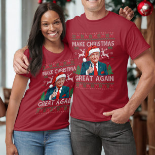 T-shirt Rendre Noël super à nouveau drôle Trump Xmas Rouge