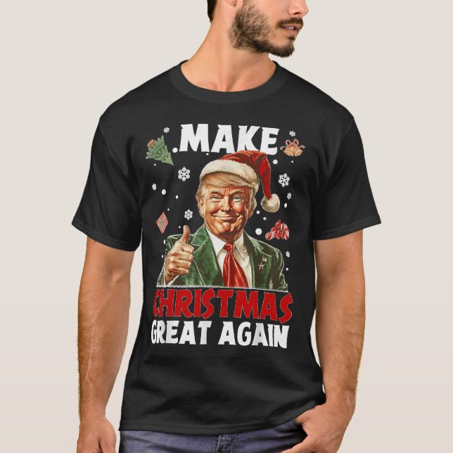 T-shirt Rendre Noël super Père Noël amusant Trump Noël (Devant)