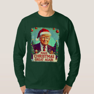 T-shirt Rendre Noël super Père Noël amusant Trump Noël