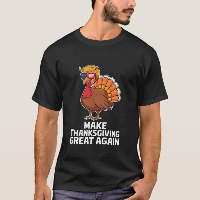 T-shirt Rendre Thanksgiving super encore drôle Trump cheve (Devant)