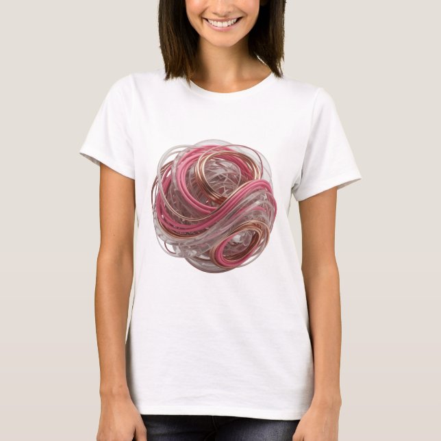 T-SHIRT RENDU 3D ABSTRAIT D'UNE FORME COMPLEXE AVEC VERRE (Devant)