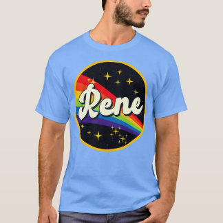 T-shirt René Arc-en-ciel dans l'espace Style Vintage