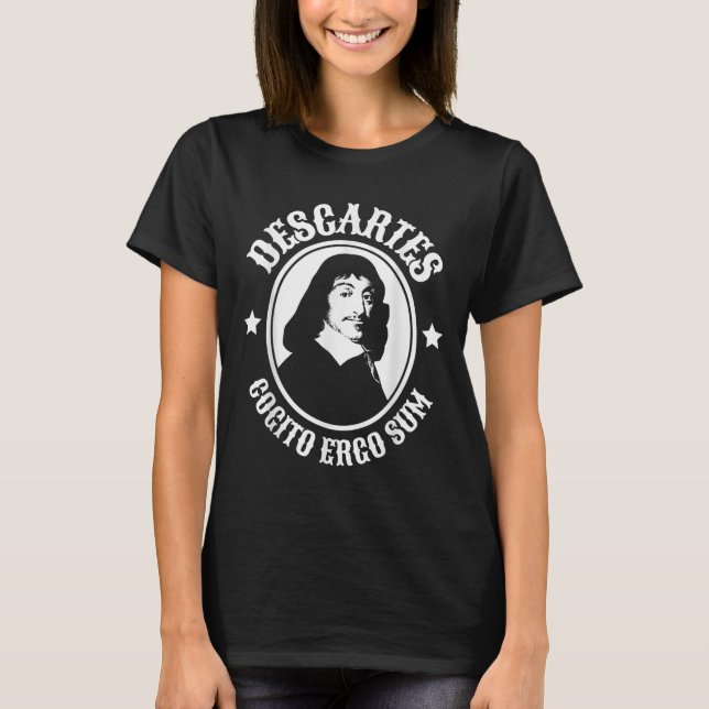 T-shirt Rene Descartes Cogito Ergo Sum Citation (Devant)