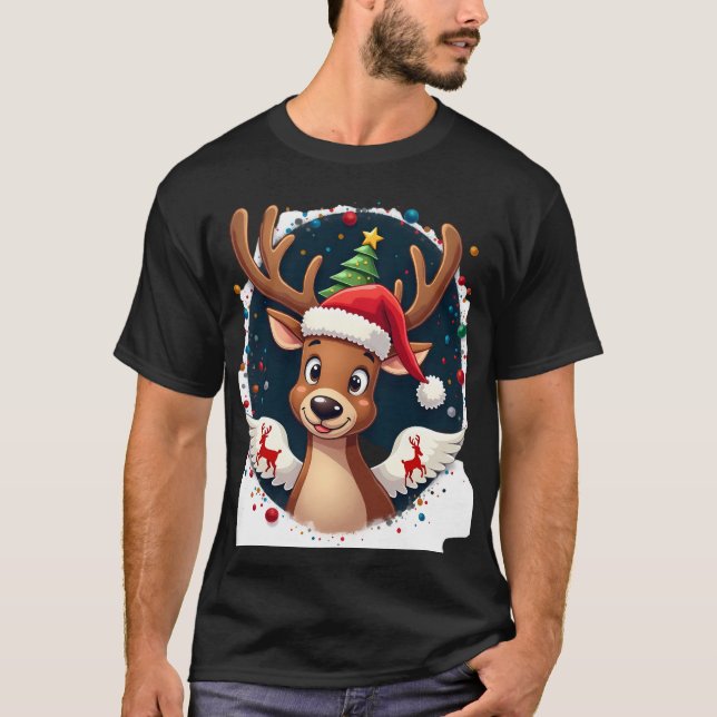 T-shirt renne de Noël (2) (Devant)
