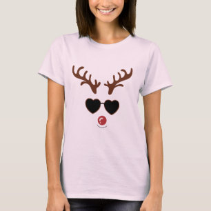 T-shirt Renne de Noël drôle d'hiver Famille Cerf mignon