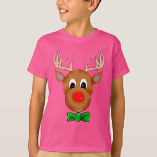 T-shirt Renne drôle de Noël avec Bowtie