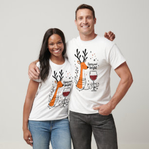 T-shirt Renne ivre et lumineux 