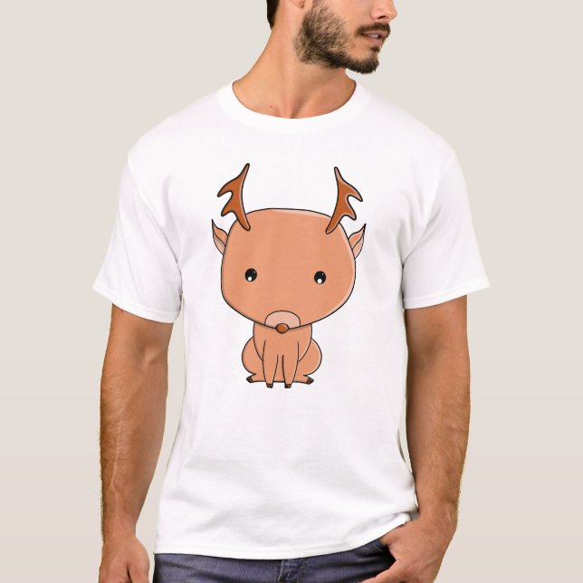 T-shirt Renne mignon (Devant)