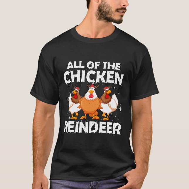 T-shirt Renne Noël de poulet (Devant)