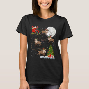 T-shirt Renne Père Noël Traîneau Volant Drôle Magique Noël