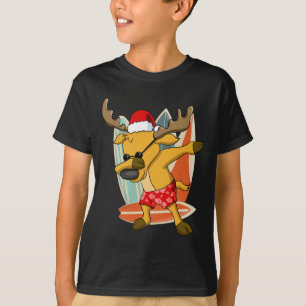 T-shirt Renne qui fait dab Noël en été garçon fête de Noël