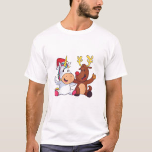 T-shirt Renne Rudolph Noël Ren Licorne Rouge Nez G