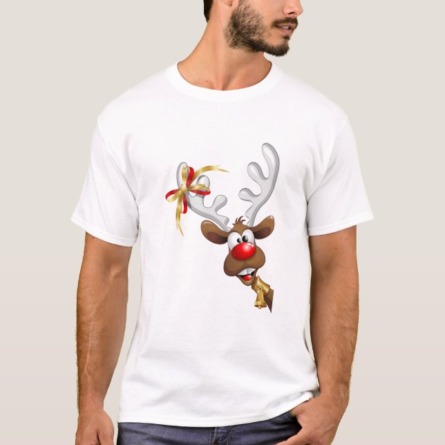 T-shirt Rennes de noël amusantes (Devant)