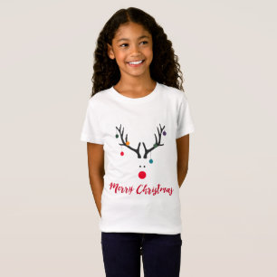 T-Shirt Rennes de Noël mignonnes et drôles sur blanc