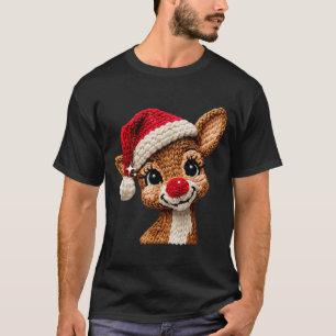 T-shirt Rennes de Noël mignons au crochet Cadeau drôle pou