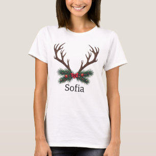 T-shirt rennes de noël personnifié votre nom