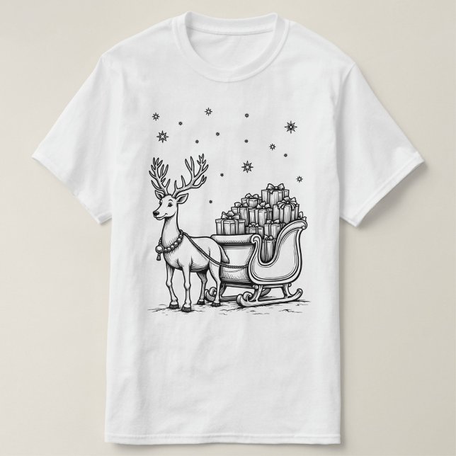 T-Shirt Rennes de Renne  (Holiday design Christmas black and white t-shirts for anyone!)