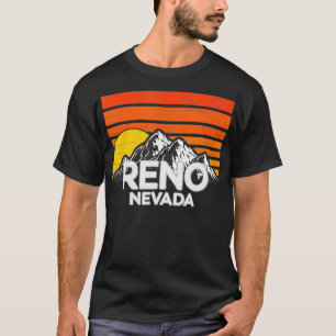 T-shirt Reno Nevada Retro Vintage Mountain Sunset Design 