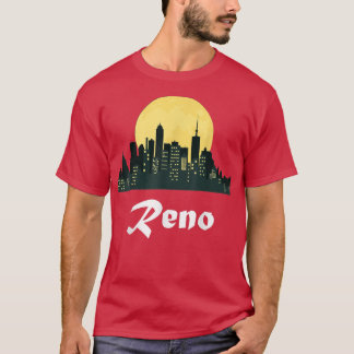 T-shirt Reno SkylineGlowing Moon Reno City Night