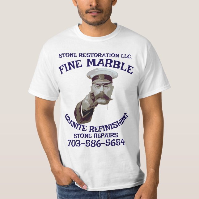 T-shirt Rénovation de granit de marbre 703-586-5654 VA (Devant)