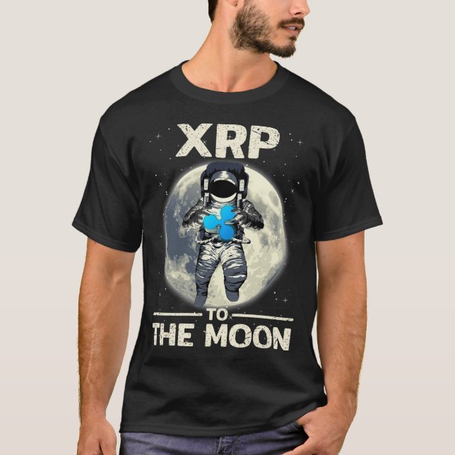 T-shirt Renvoyer L'Astronaut Xrp À La Cryptocurrc Xrp Lune (Devant)