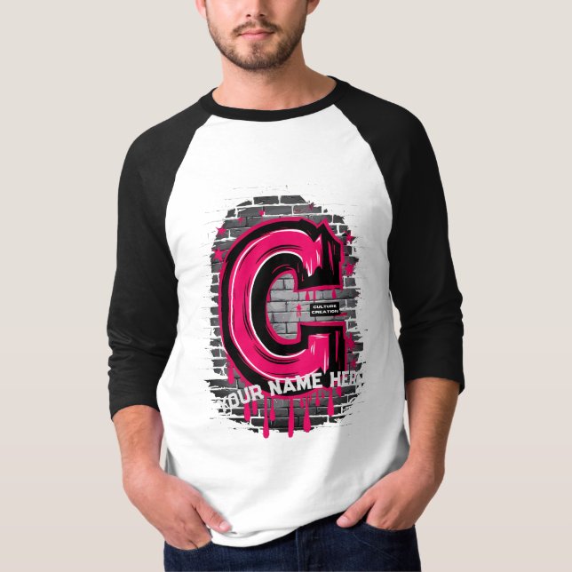 T-shirt Rep Your Name : Customable Graffiti Letter "C" (Devant)