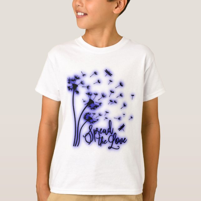 T-shirt Répandre Les Dandelions Amoureux et les libellules (Devant)
