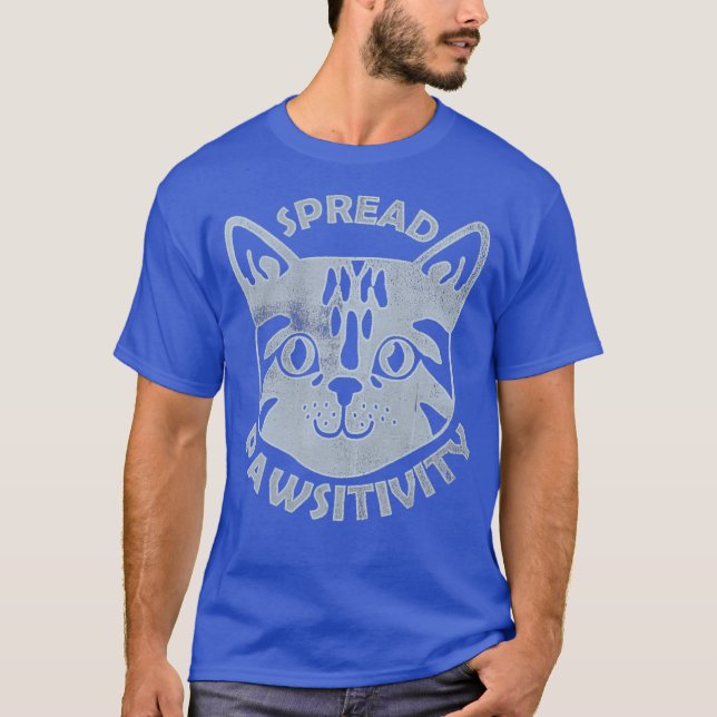 T-shirt Répandre Pawsitivity Chat Face Cute Inspiration (Devant)