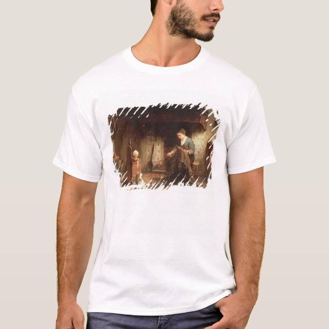 T-shirt Réparant les filets (huile sur le panneau) (Devant)