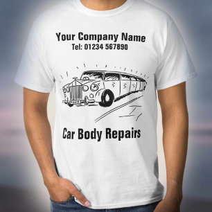 T-shirt Réparations de carrosserie - Avec nom et coordonné