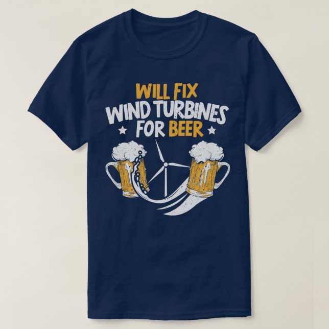 T-shirt Réparera Les Turbines Éoliennes Pour Le Technicien (Design devant)