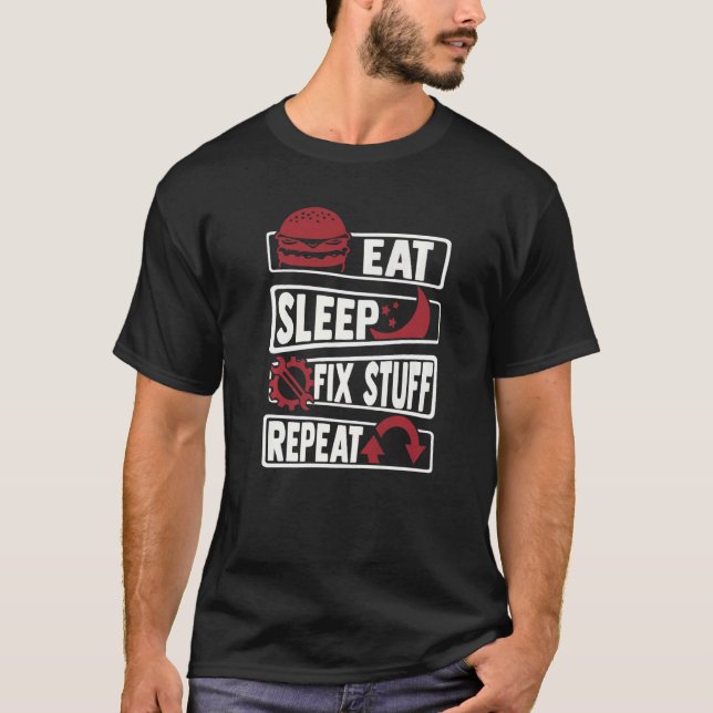 T-shirt Réparez les trucs Répéter le technicien de voiture (Devant)