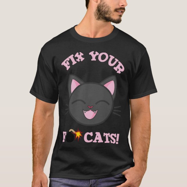 T-shirt Réparez Vos Chats F Bombe  Chatons (Devant)