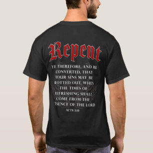 T-shirt Repent Inspiration Moto Christian Faith Bike