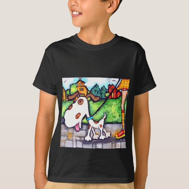 T-shirt Repérez la promenade du chien (Devant)