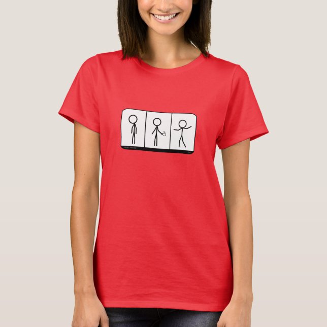 T-shirt Répéter au besoin, tasse de café (Devant)