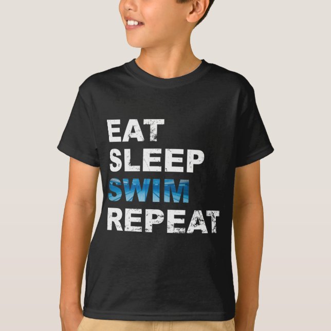 T-shirt Répéter la baignade du sommeil - Un cadeau amusant (Devant)
