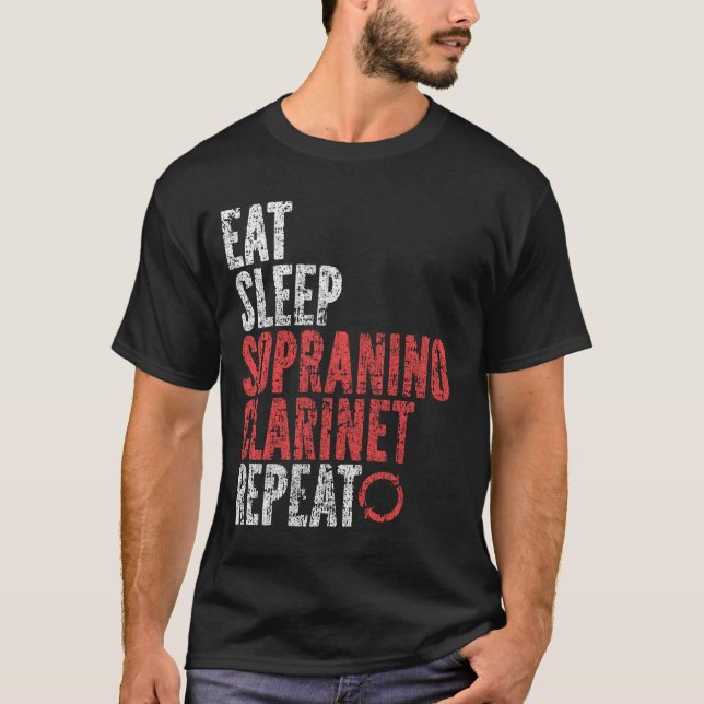 T-shirt Répéter la clarinette Sopranino Dormir (Devant)
