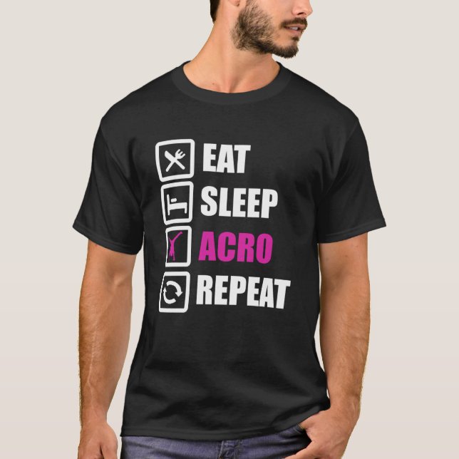T-shirt Répéter l'acro du sommeil pour la gymnastique (Devant)